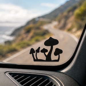 Autocollant en vinyle champignon, autocollant de fenêtre nature fantaisiste, gourde pour ordinateur portable style cottagecore et fairycore