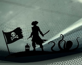 Pirate and Kraken windshield easter egg decal/ easter egg  decals / 4x4 easter egg decal / pirate decals / kraken decal / laptop decals