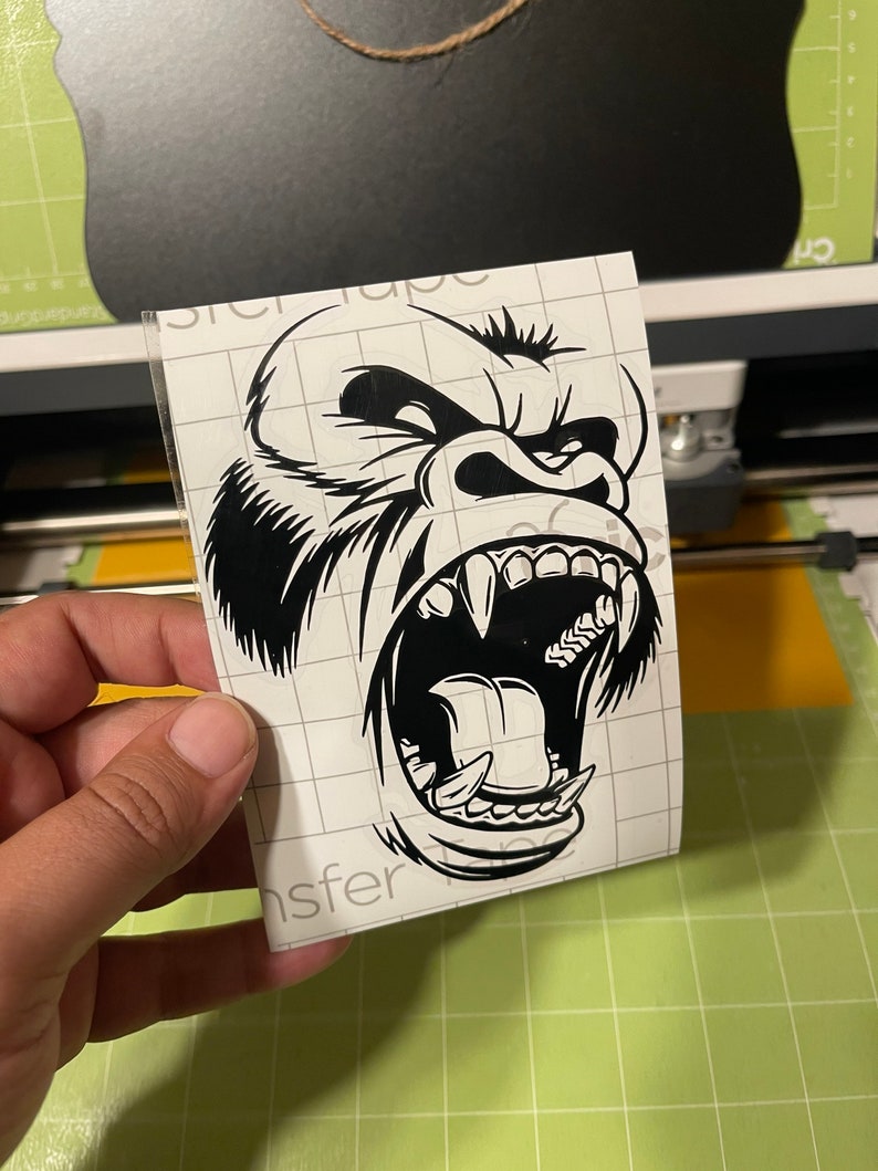 Gorilla Vinyl Decal Etsy