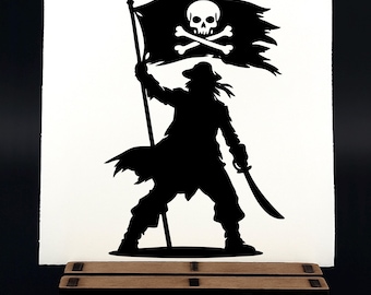 Pirate Jolly Roger Skull Flag Decal | Outdoor Vinyl Sticker for Boats, Trucks, Cars