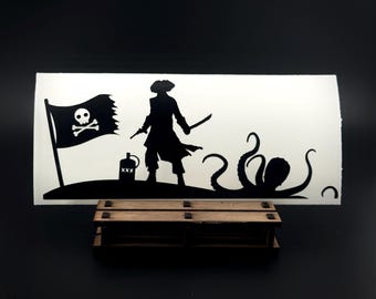 Pirate and Kraken windshield easter egg decal/ easter egg  decals / 4x4 easter egg decal / pirate decals / kraken decal / laptop decals