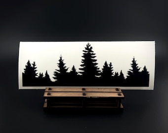 Calcomanía de bosque de pinos: vinilo gráfico para autocaravanas y vehículos de aventura