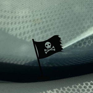 Arrr! Tiny Pirate Flag Decal - Professional Grade Vinyl, Easy to Install, and Weather-Resistant! - Easter Egg Decal - Pirate Decals - Skull