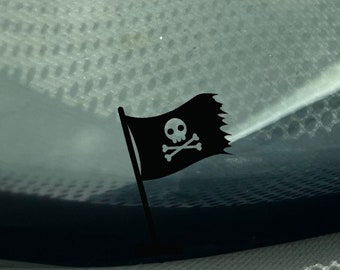 Arrr! Tiny Pirate Flag Decal - Professional Grade Vinyl, Easy to Install, and Weather-Resistant! - Easter Egg Decal - Pirate Decals - Skull