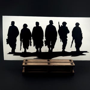 Sticker voorruit Hidden Heroes - 6 Tiny Soldiers Troop - sticker militaire EasterEgg - premium Oracal 651 vinyl - uniek autodecor