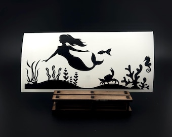 Mermaid Underwater Vinyl Decal – Ocean Life Car Sticker, Sea Life Window Design