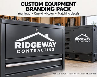 Custom Equipment Logo Decals, Business Branding Pack of 4, 8 or 12
