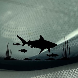 Dive into Adventure with Our Majestic Shark and Fish Decal | Easter Egg Decal | Professional Transfer Tape Included | Car Decal