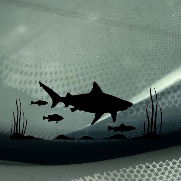 Shark and Fish Vinyl Decal: Ocean Adventure Car Decor