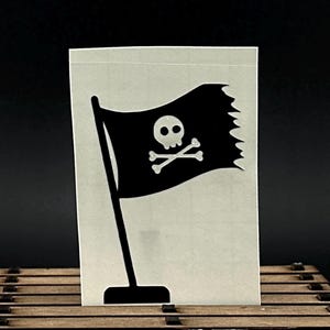 Arrr! Tiny Pirate Flag Decal - Professional Grade Vinyl, Easy to Install, and Weather-Resistant! - Easter Egg Decal - Pirate Decals - Skull