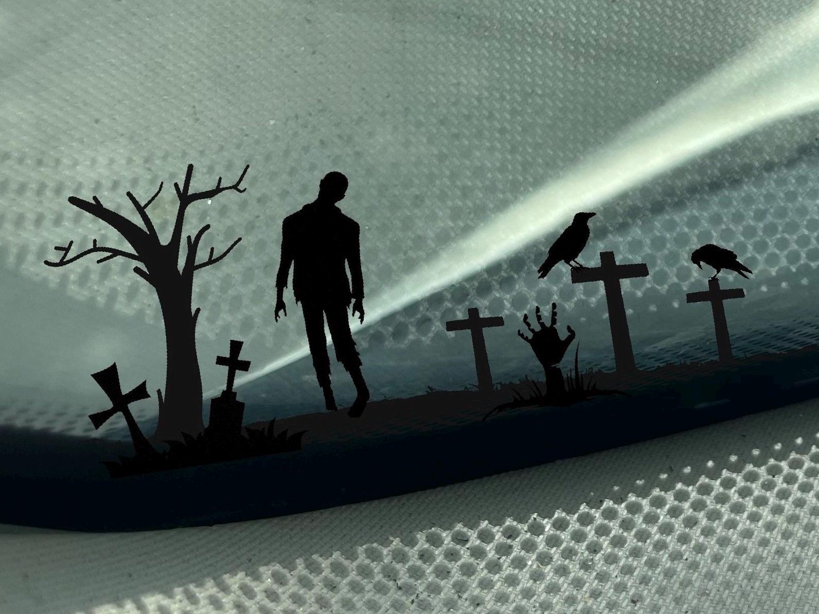 Creepy Zombie Graveyard Decal: Undead Sticker