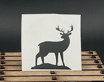 Buck Deer Vinyl Aufkleber - Jagd Silhouette, Auto- & Laptopaufkleber