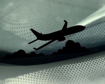 パイロット飛行機ビニールデカール | 離陸許可車ステッカー | 航空シルエットデカール | 屋外用耐候性