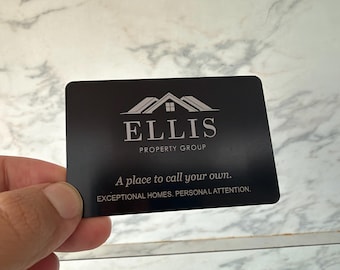 Real Estate Metal Business Cards, Custom Logo, Optional QR and Double Sided Engraving