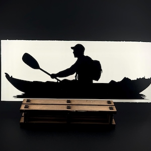 Kayaker Vinyl Decal: Adventure Car Art for Water Sport Lovers