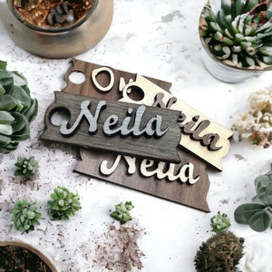 Wooden Name Tag Topper for Stanley 40oz Tumbler | Personalized Eco-Friendly Drink Lid Accessory