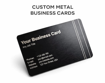 Custom Laser Engraved Black Stainless Steel Business Cards | Professional Metal Card