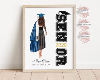 Personalized Senior Dancer Graduation Print, Dance Gift,  Custom Costume Included (Digital or Print)