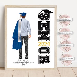 Personalized Graduation Print, Senior Class Gift,  Graduate, Graduation, Gift for Him, Gift for Senior