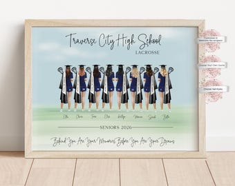 Personalized Lacrosse Senior Graduation Team Print, Graduate Lacrosse Print, Custom Uniform  Included, Senior Lacrosse ( Digital or Print)
