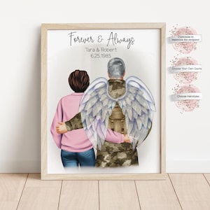 Personalized Military Memorial Print,  Gift for Military Widow (Digital or Print)