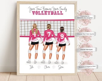 Personalized Volleyball Team Print, Custom Uniform s, Volleyball Gift  (Digital or Print)