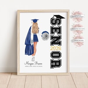 Personalized 2026 Senior Cheerleader Graduation Print, Custom Uniform, Senior Night Gift, Cheer Squad (Digital or Print)