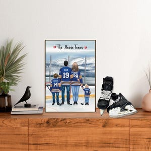Personalized Hockey Family Print, Custom Uniform Included, Hockey Gift, Gift for Hockey Fans image 3