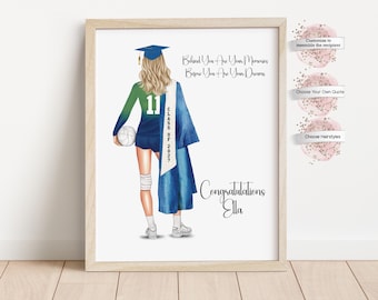 Personalized Senior Volleyball Graduate Print, Custom Uniform Included, Senior Gift for Her (Digital or Print)