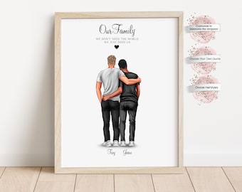 Personalized Couple Print, Gay Couple, Gift for Him, Anniversary Gift, LGBTQ (Digital or Print)