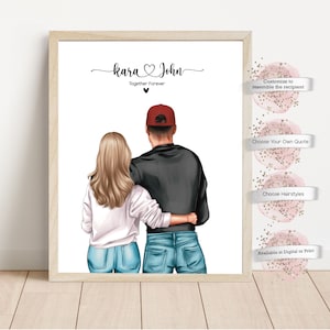 Personalized Couple Print, Custom Gift for Couple, Couples Gift, Gift for Her, Gift for Him, Anniversary Gift,   Gift Idea for Couple