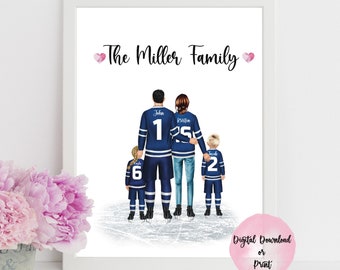 Personalized Print/ Hockey Family/Sports Gift/ Gift for Her/ Gift for Him/ Fathers Day Gift/Personalized Gift for Coaches