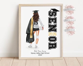 Personalized 2027 Senior Volleyball Graduate Print, Custom Uniform  Included, Senior Gift for Her (Digital or Print)