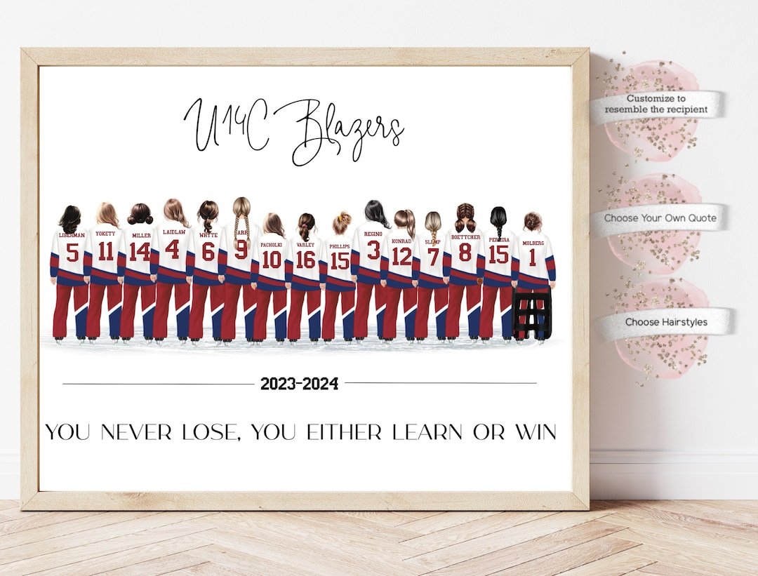 Personalized Ringette Team Print, Personalized Ringette Gift, Team Gift