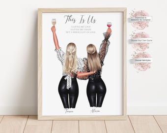 Personalized Best Friend Gift Print,  Gift for Friends, Sisters Poster, Digital or Print, Personalized Gift