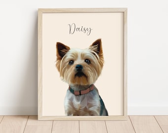 Dog Portrait, Digital Pet Portrait from Photo, Pet Portrait , Dog Print