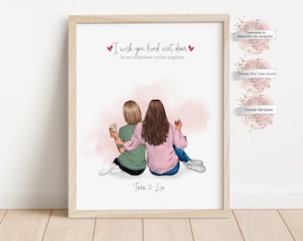 Personalized Best Friends Print, Long Distance Friends, Distant Friendship, Gift for Friend (Digital or Print)