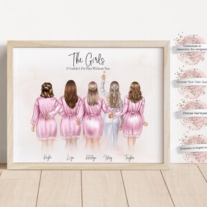 Personalized Bridesmaid Print,  Wedding Party Thank You Gift, Digital or Print