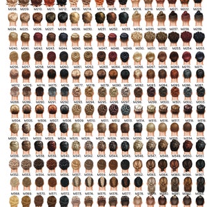 K&ouml;nnte beinhalten: Ein Raster von Illustrationen, die verschiedene Frisuren f&uuml;r M&auml;nner zeigen, jeweils mit einem eindeutigen Code versehen. Das Bild enth&auml;lt den Text "Men's Hair" und einen Link zu einer Website f&uuml;r weitere Stile, alle in Grau erh&auml;ltlich.