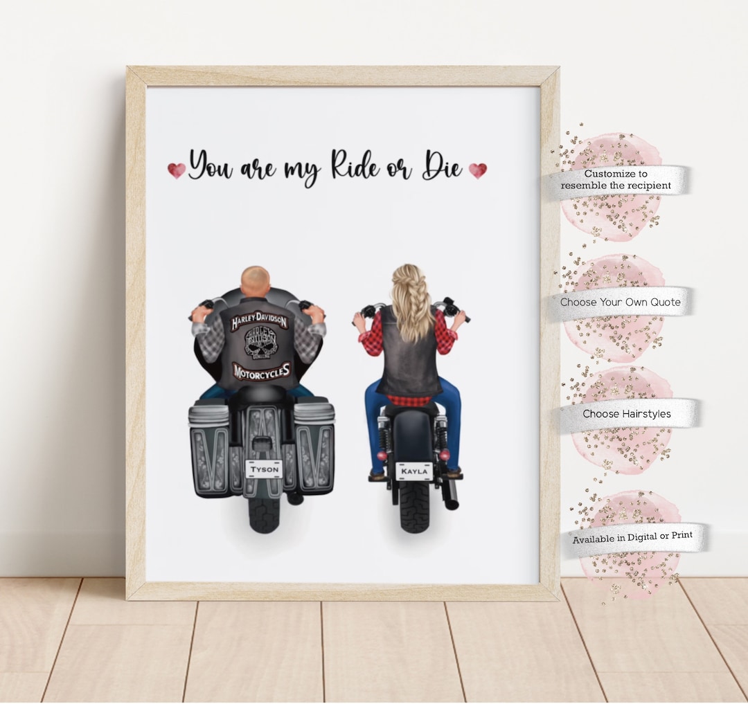 Custom Personalized Motorcycle Couple Canvas - Gift Idea For Couple - To My Girlfriend main image 1