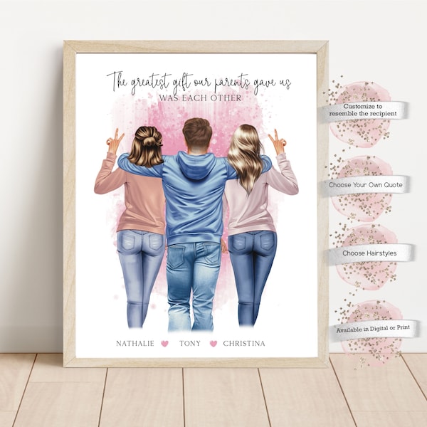 Personalized Gift for Siblings, Gift for Brother and Sister, Sibling Gift, Custom Gift for Siblings, Birthday Gift for Siblings