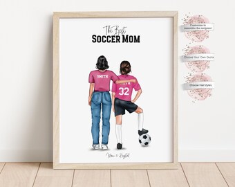 Personalized Soccer Mom Print, Custom Uniform , Gift for Mom, Mothers Day, The Best Soccer Mom(Digital or Print)