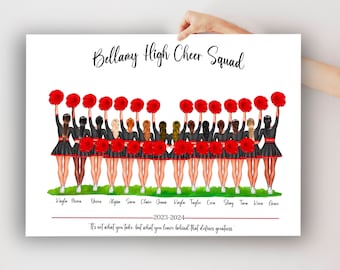 Personalized Cheerleading Squad Print,  Cheer Team Gift, Custom Uniform , Gift for Cheerleaders (Digital)
