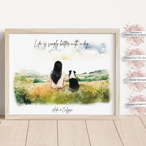 Life Is Better With A Dog Print, Dog Lover Print, Pet Portrait, Personalized Dog Print, Valentines Day Gift, Gift For Her, Gift For Him