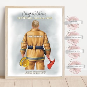 Graduation Gift for Firefighter, Firefighter Graduation, Fire Rescue College Graduation Gift, Gift for him, Graduation Gift