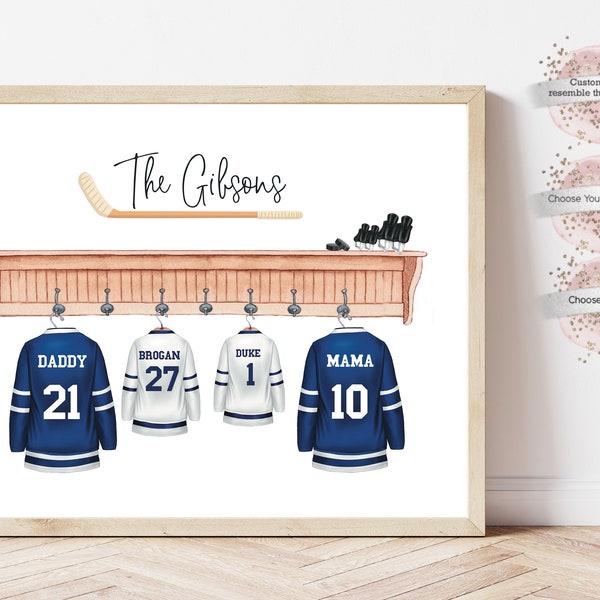 Custom Print, Hockey Jersey Family/Sports Gift/ Gift for Her/ Gift for Him/ Gift for Hockey Family/ Hockey Gift