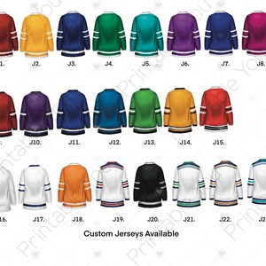 Personalized Hockey Family Print, Custom Uniform Included, Hockey Gift, Gift for Hockey Fans image 6