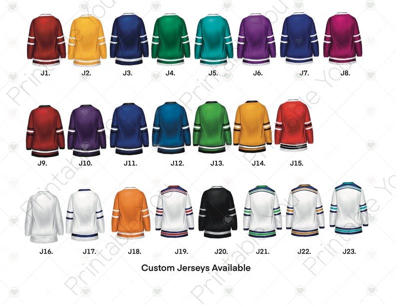 Personalized Hockey Family Print, Custom Uniform Included, Hockey Gift, Gift for Hockey Fans image 6