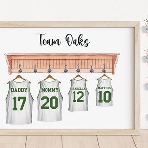 Maillot de basket personnalisé pour la famille, Cadeau sportif pour la famille, Cadeau pour elle, Cadeau pour lui, Cadeau pour la famille des entraîneurs de basket-ball, Maillots personnalisés