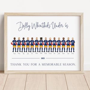 Personalized Rugby Team Print, Custom Uniform’s Included, Sports Gift , Gift for Coaches, End of Season Gift